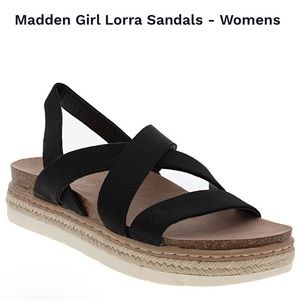Madden Girl Black Lora Heeled Sandals